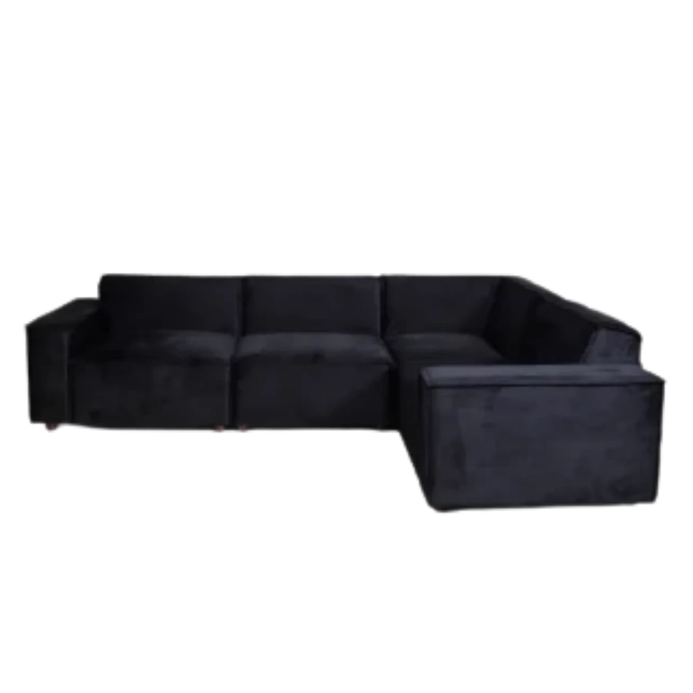 black modular sofa hire l shaped ff