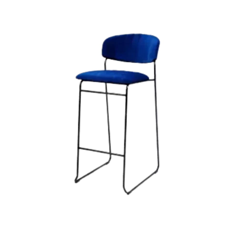 blue velvet cushion stool hire ff