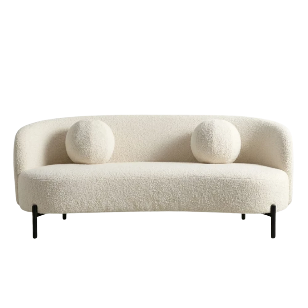 boucle curve sofa hire ff