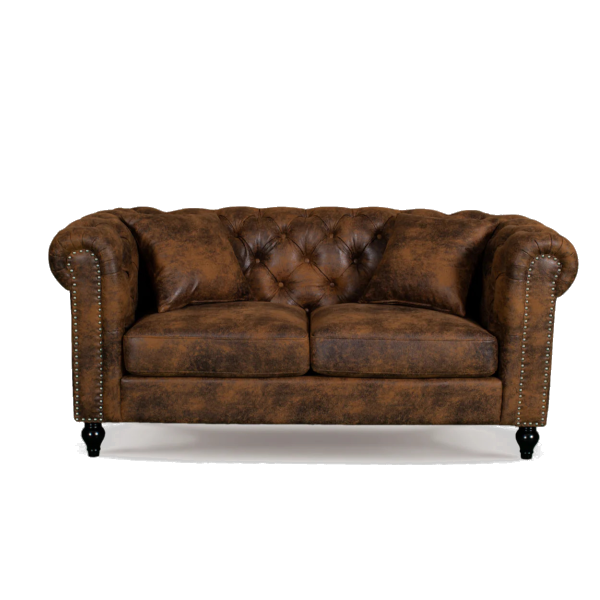 brown suede chesterfield armchair hire fff