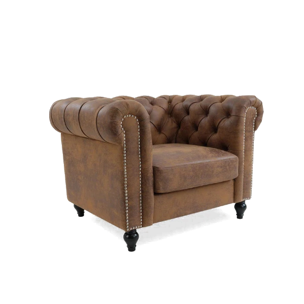 brown suede chesterfield armchair hire sss
