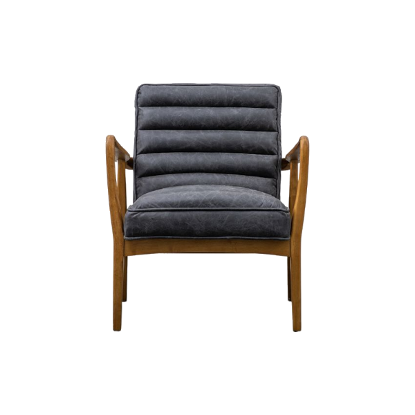 downtown black leather armchair hire f