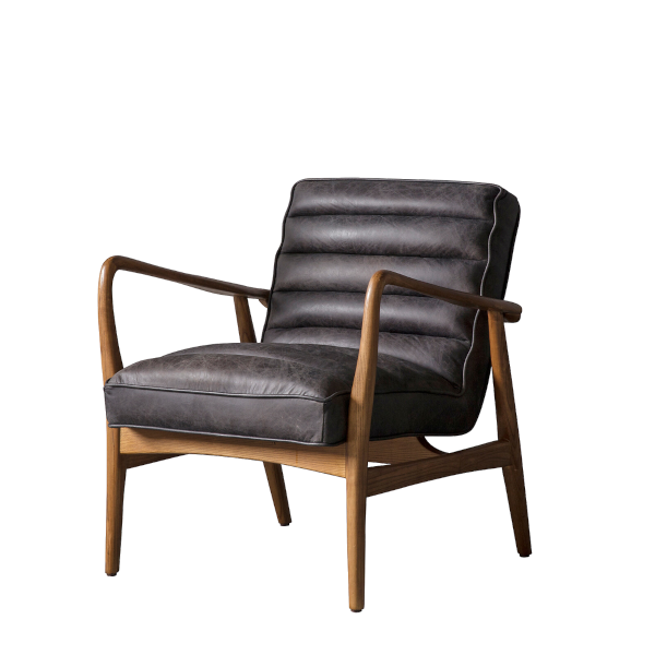 downtown black leather armchair hire s
