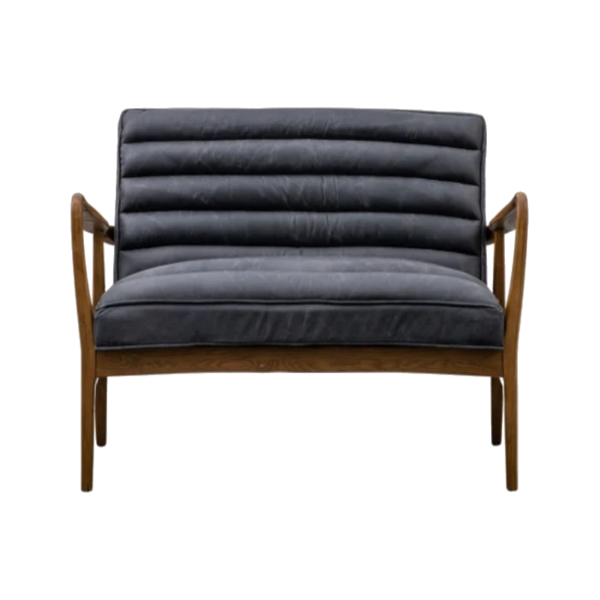 downtown black leather sofa hire f