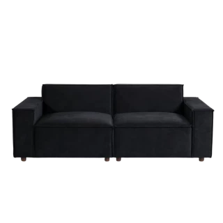 Black Modular Sofa (2 Piece)