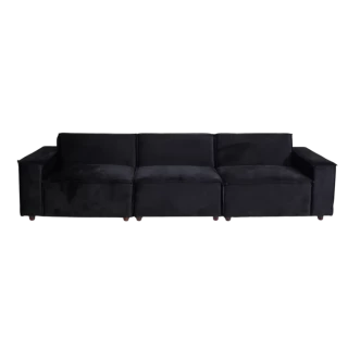 Black Modular Sofa (3 Piece)