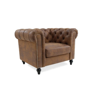 Brown Suede Chesterfield Armchair